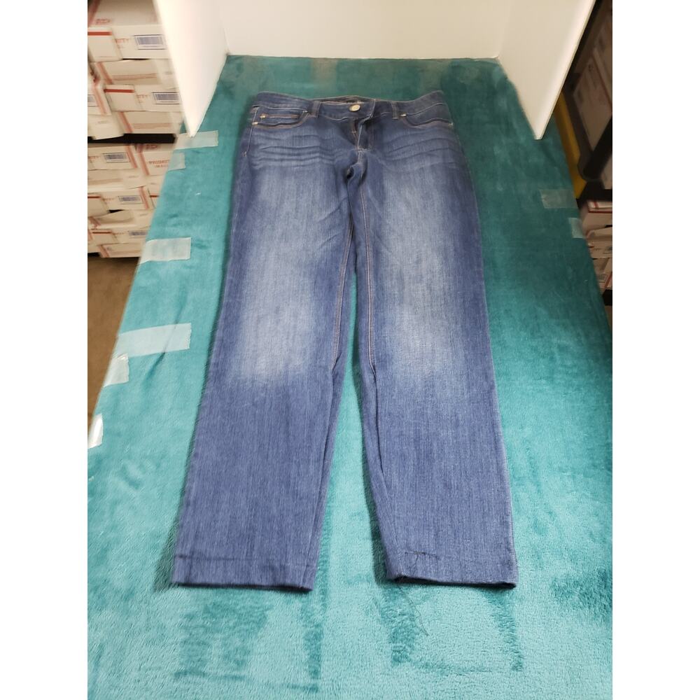 White House Black Market Jeans Size 6 Short Womens Blue Stripe Pants Straight